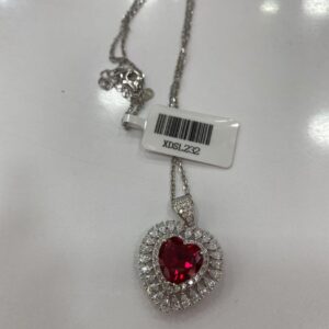 XDSL232 Heart Shaped Ruby Necklace
