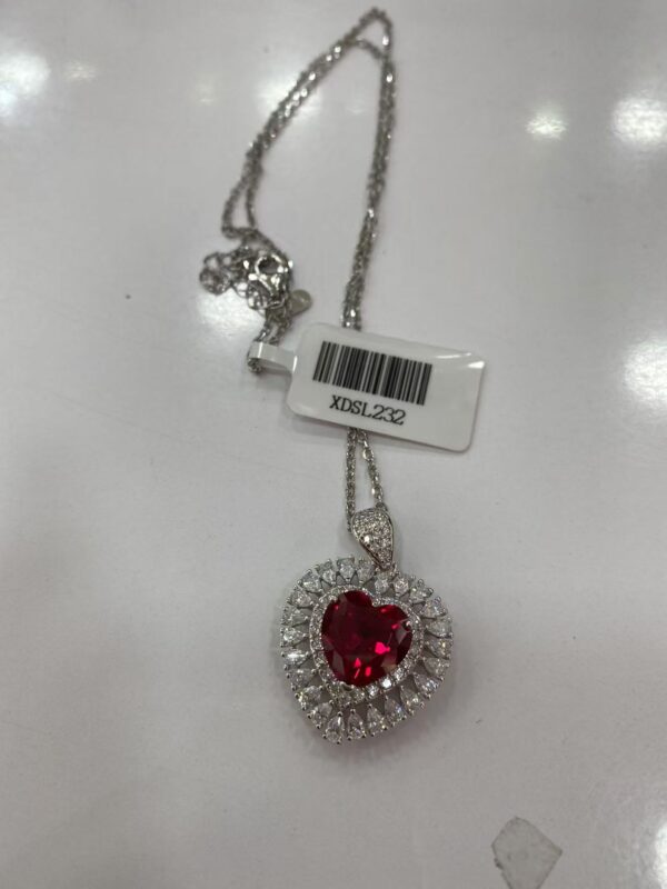 XDSL232 Heart Shaped Ruby Necklace