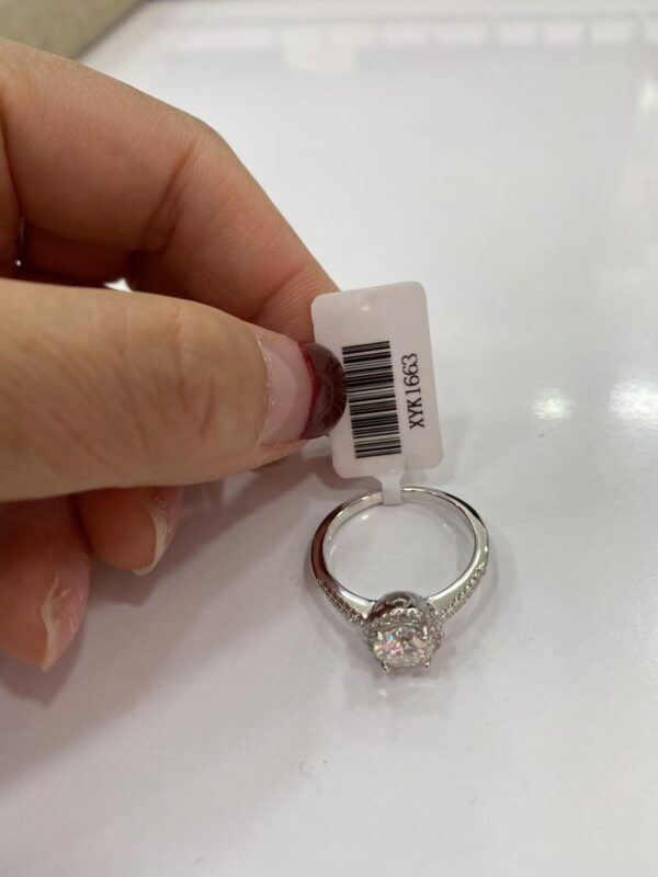 XYK1663 Thin Silver Moissanite Ring