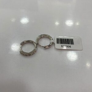 XJZ004 Partial Paved Hoop Earrings