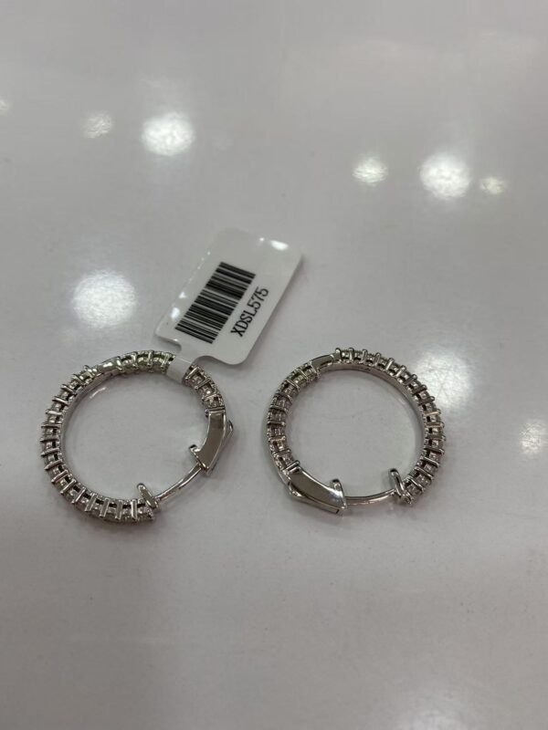 XDSL575 Pave Hoops Round Earrings