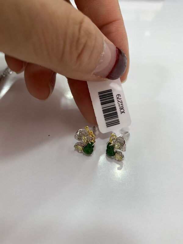 XXG279 Butterfly Wulu Emerald Earrings