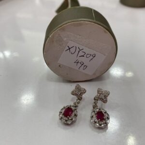 XJY209 Egg-shaped Ruby Earrings