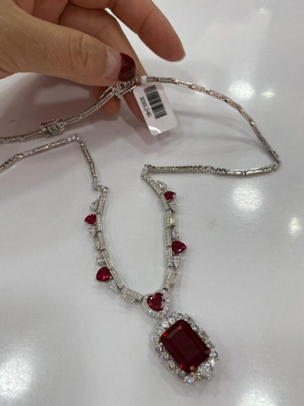 Ruby Moissanite Necklace